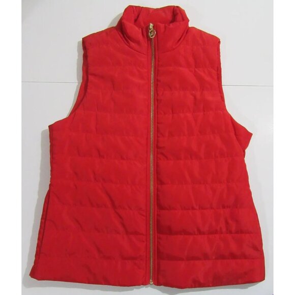 Michael Kors Womens Puffer Vest Jacket Crimson Red Size Medium NWT - Picture 1 of 5
